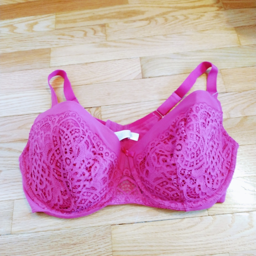 Auden pink lace lined bra with underwrite size 40DDD